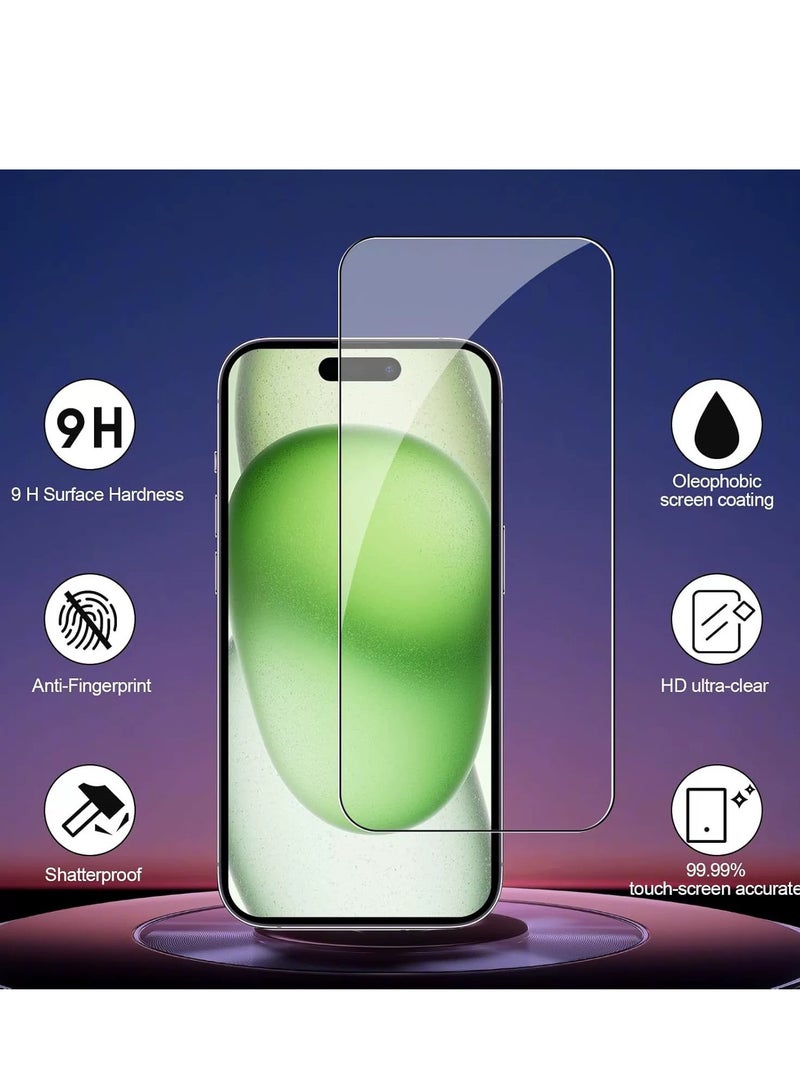 iPhone 15 Pro 9H Tempered Glass Screen Protector, 3-Pack, Ultra Clear, Scratch Resistant, Anti-Fingerprint, Case-Friendly, Includes Installation Tools - Image 5