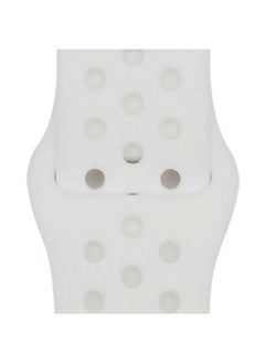Suitable For Apple Two-color Silicone Nike Strap Nike Hole Apple Iwatch Breathable Sports Watch Strap-Color:55 White + White-Specifications:42/44/45/49mm-S