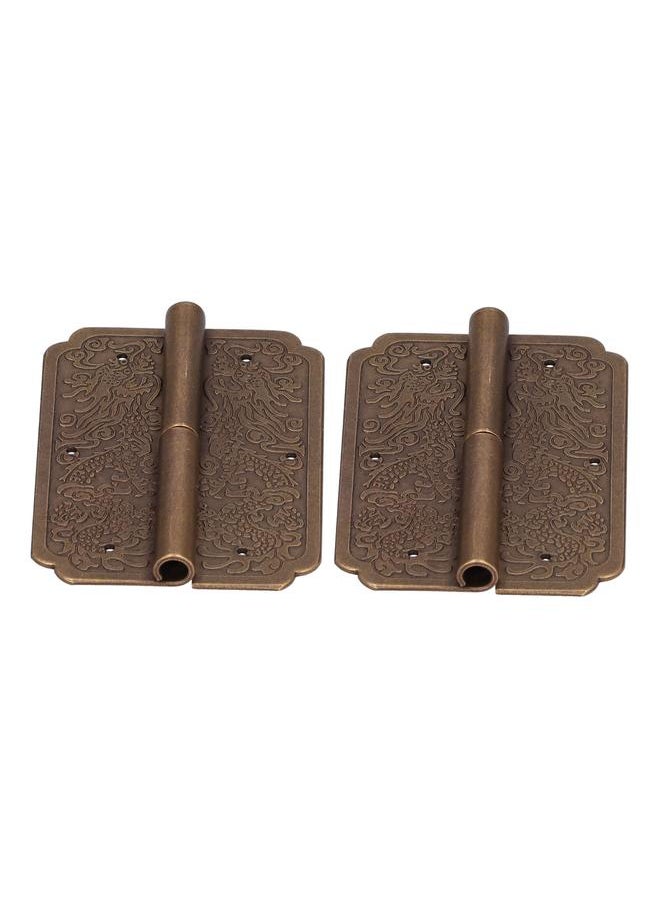 Thoraya 2Set Furniture Hinge Retro Antique Brass Hinges Hardwares for Cabinet Jewelry Box  - Image 4