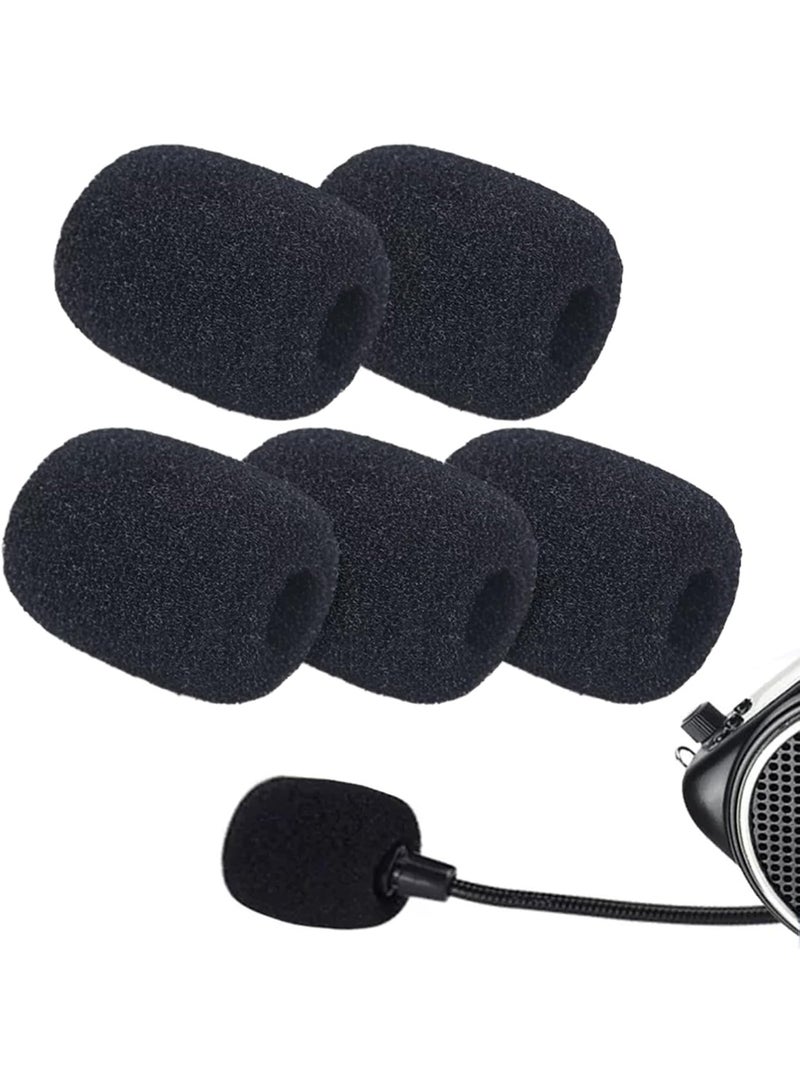Mini Foam Headset Microphone Windscreen Covers, Black, 5-Pack, Noise Reduction (30x22mm) - Image 1