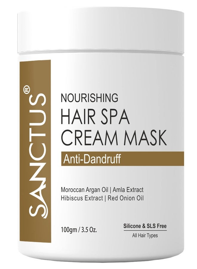 SANCTUS Hair Spa Cream MASK - Organic Hair Conditioner - Nourishes Scalp & Controls Dandruff With Red Onion Oil, Moroccan Argan Oil, Amla & Hibiscus Ext. - 100gm - Image 1