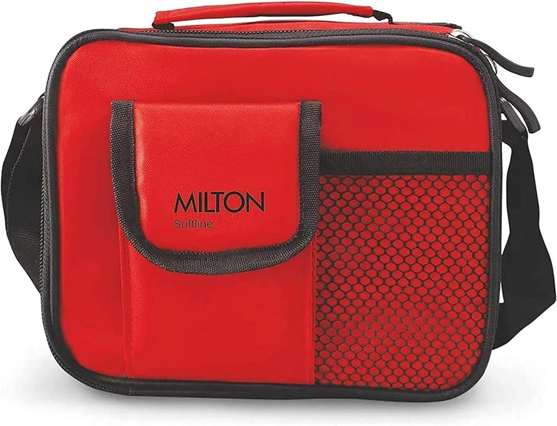 Milton Milton New Steel Combi Lunch Box, with Jacket, Set of 4, 3 Containers, 280 ml each, and 1 Tumbler, 400 ml, Red | Food Grade | Light Weight | Dishwasher Safe | Easy to Carry | Leak Proof Grey