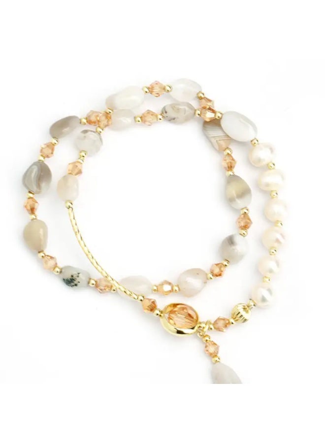 Goolsky Elegant Boho-Chic Imitation Jade Bead Bracelet with Synthetic December Birthstones for Women - Stylish Fashion Accessory Perfect for Banquets, Parties, and Holiday Gifts - Universal Fit for All Seasons - Image 3