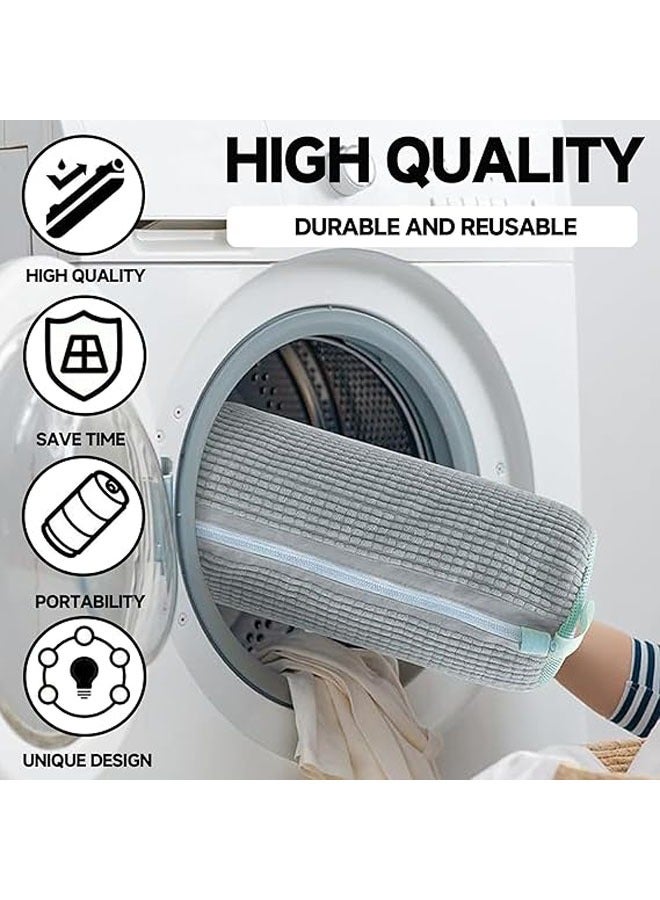 Hihonor 2 PCS Shoe Cleaning Bag, Shoe Bag for Washing Machine, Shoe Washing Machine Bag, Adjustable Shoes Laundry Bag, Sneaker Washing Bag for 360° Cleaning White Shoes, Grey  - Image 2