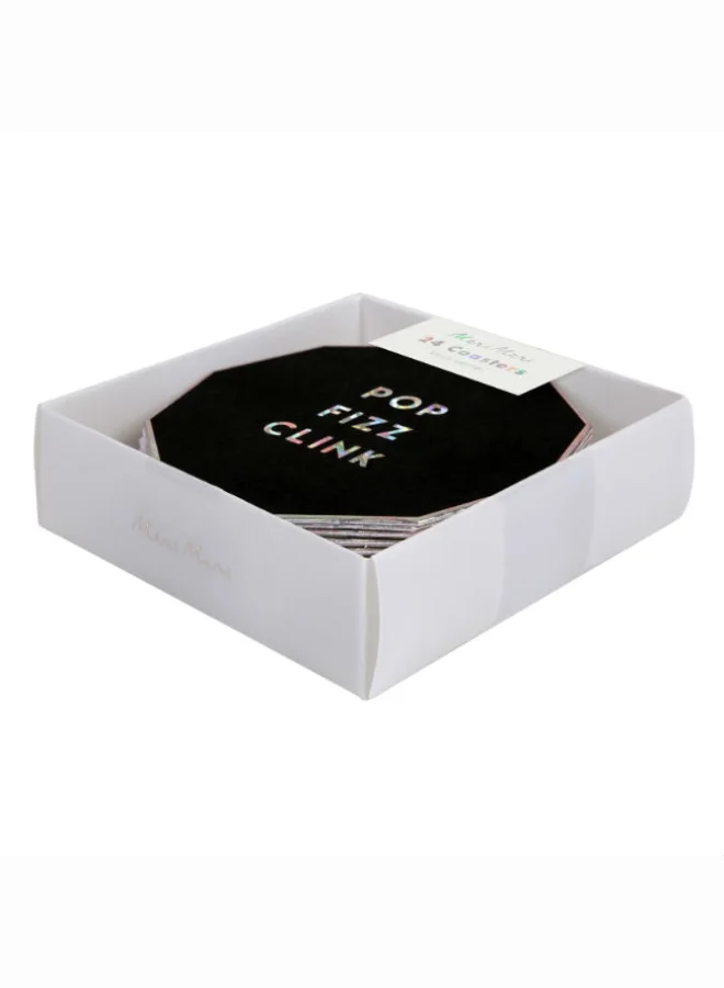 Meri Meri Black Holographic Coasters