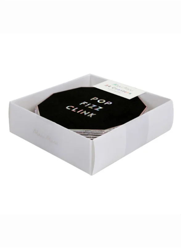 Meri Meri Black Holographic Coasters