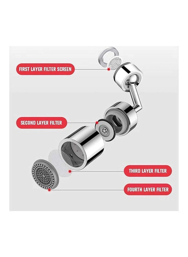 NIBEMINENT Multiple Angle Rotation Faucet Outer Adapter Silver  - Image 2