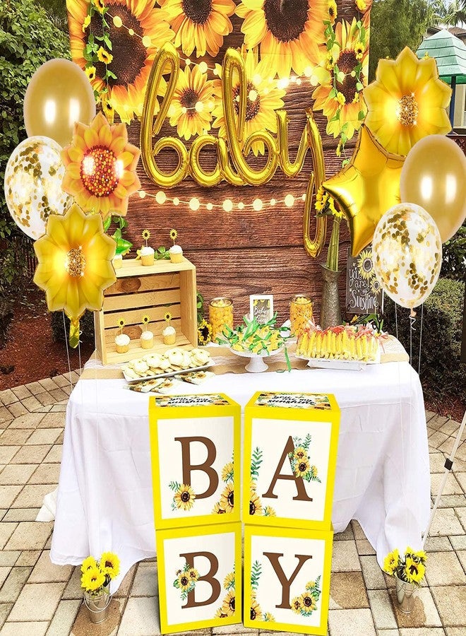 AzsVbvs 8PCS Sunflower Birthday Balloons Aluminum Foil Sunflower Shaped Mylar Balloons for Summer Sunshine, Birthday, Baby Shower, Wedding Party Decorations (Style 1) - Image 3