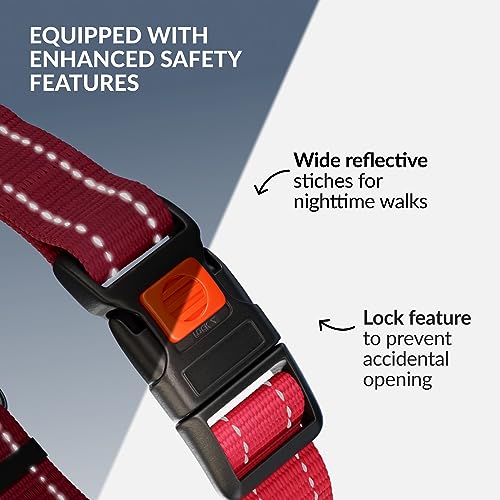 CollarDirect Martingale Dog Collar with Stainless Steel Chain and Quick Release Buckle - Reflective Collar for Large, Medium, Small Dogs - Pink, Large (Neck Size 17"-22") - Image 3