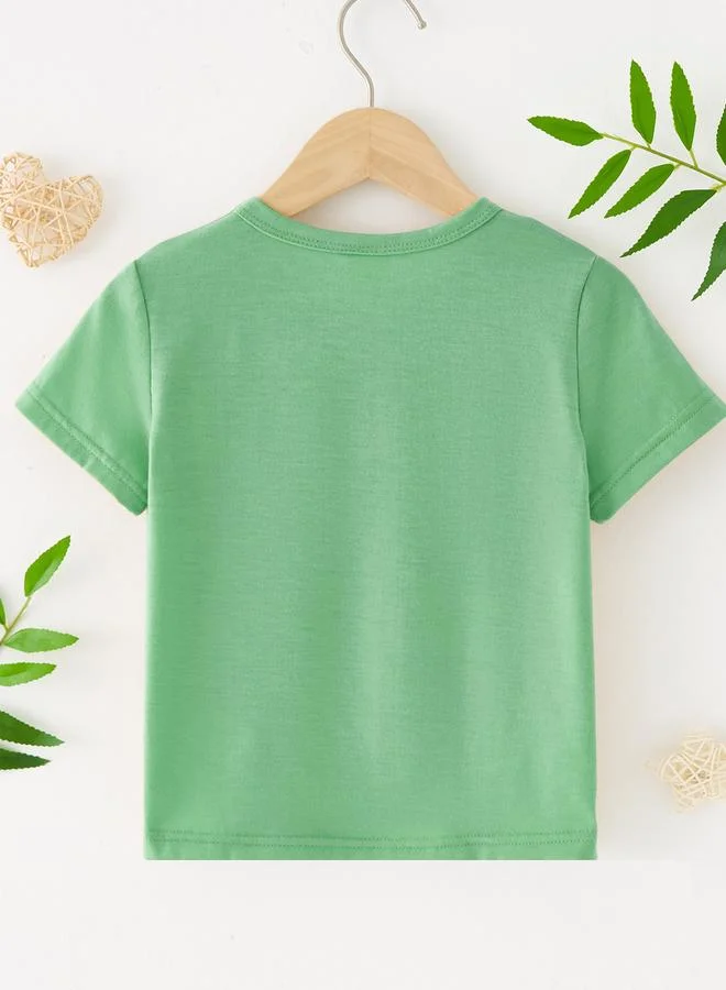تايك تو Take Two Boys Green Tractor Graphic Print T-Shirt