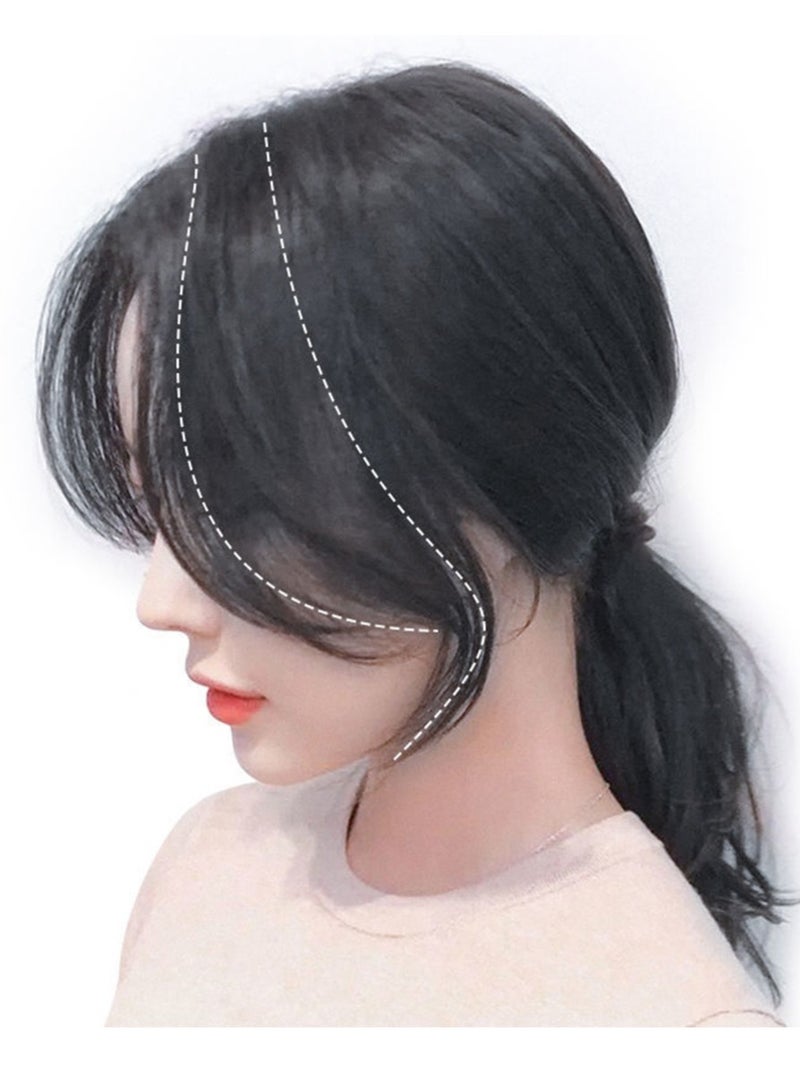 Barakah Clip in Bangs Real Human Hair French Wave Fringe Side Swept Natural look for Daily Wear 2PCS - Image 3