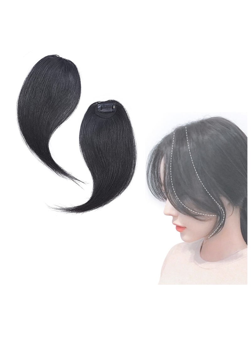 Barakah Clip in Bangs Real Human Hair French Wave Fringe Side Swept Natural look for Daily Wear 2PCS - Image 1