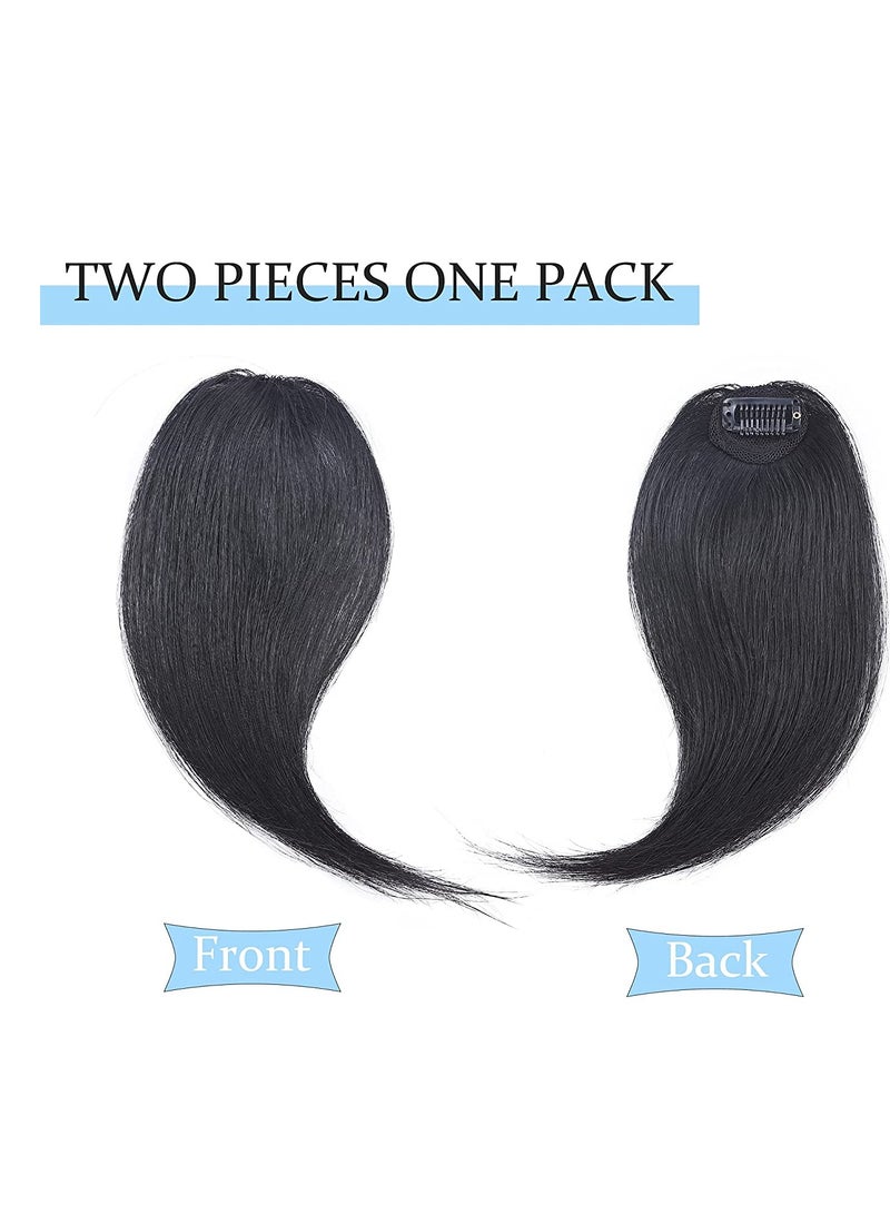 Barakah Clip in Bangs Real Human Hair French Wave Fringe Side Swept Natural look for Daily Wear 2PCS - Image 5