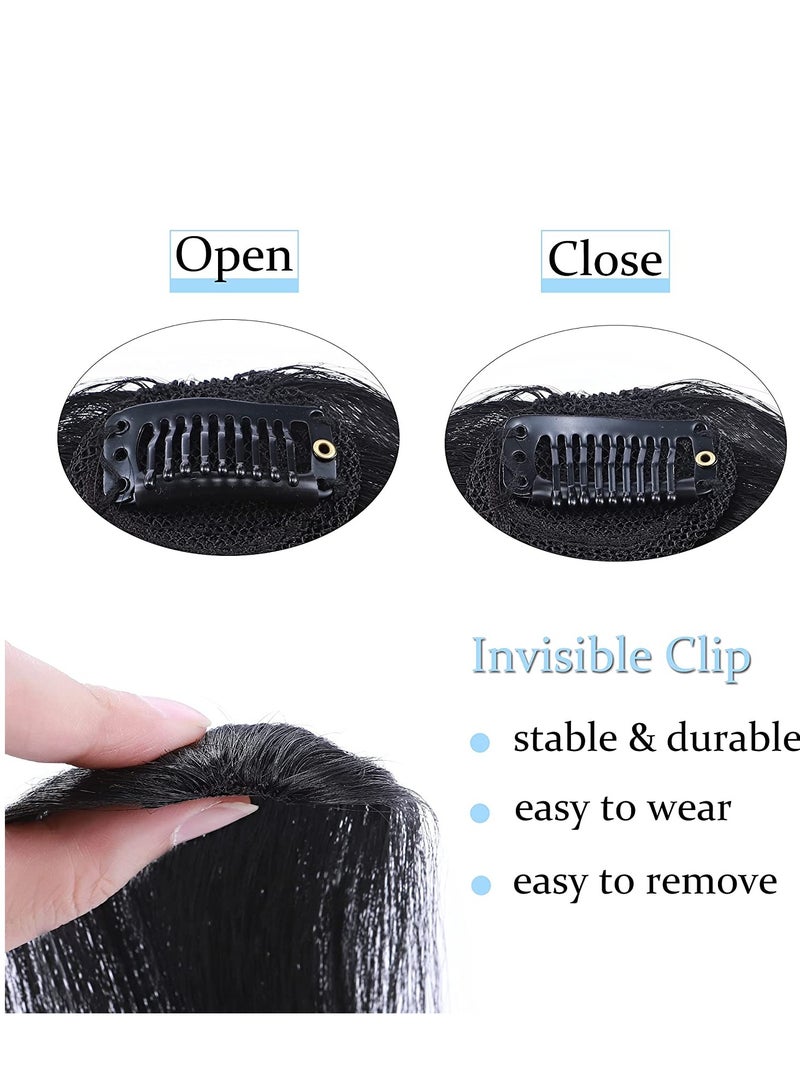 Barakah Clip in Bangs Real Human Hair French Wave Fringe Side Swept Natural look for Daily Wear 2PCS - Image 4