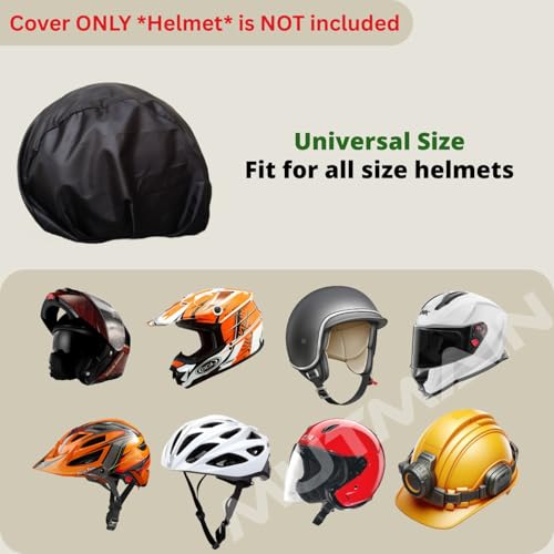 MUTMAIN Pack of 2 Helmet Cover/Bag Keeps Your Helmet Safe from Dust, Rain and Scratches Bike Helmet (HC_2Pic_Black) - Image 2