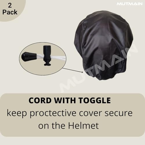 MUTMAIN Pack of 2 Helmet Cover/Bag Keeps Your Helmet Safe from Dust, Rain and Scratches Bike Helmet (HC_2Pic_Black) - Image 4