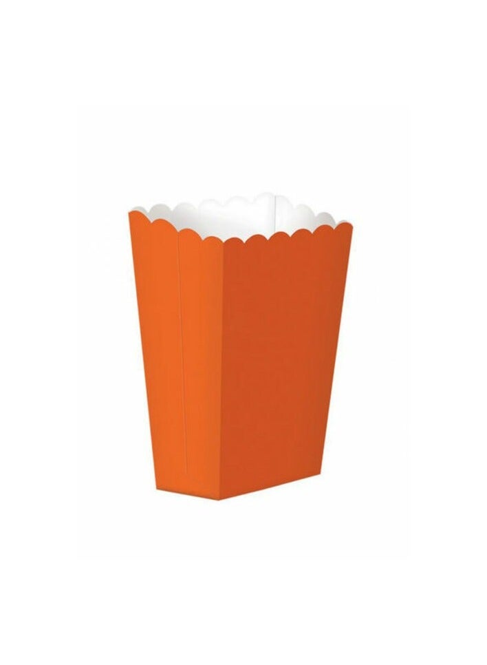 Party Time 6-Pieces 14x6x4cm Orange Paper Popcorn Box Treat Box Popcorn Snack Boxes For Birthday Wedding Baby Shower- Party Supplies