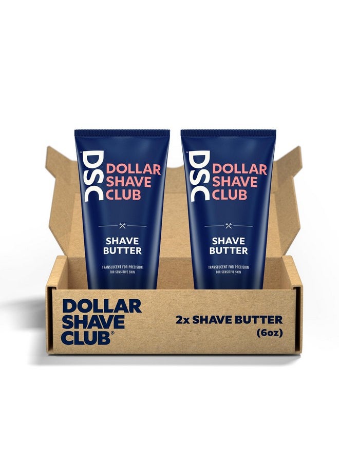 DOLLAR SHAVE CLUB Ollar Shave Club Shave Butter For Sensitive Skin A Translucent Shaving Cream & Gel Alternative Designed For A Gentle Glide Helps To Fight Razor Bumps And Ingrown Hairs (Pack Of 2) Blue  - Image 1