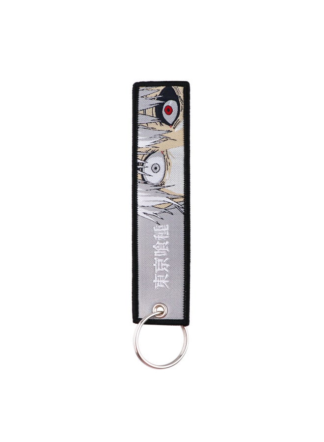Generic Japanese Anime Series Key Tag Keychain Embroidery Fobs For Motorcycles Cars Bag Backpack Fashion Ring-Color:11  - Image 4