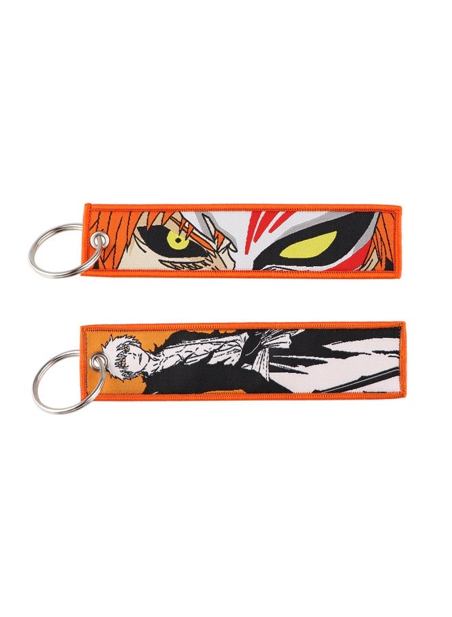 Generic Japanese Anime Series Key Tag Keychain Embroidery Fobs For Motorcycles Cars Bag Backpack Fashion Ring-Color:11  - Image 1