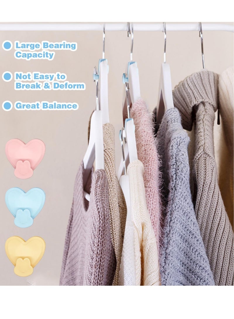 Clothes Hanger Connector Hooks, 18 Pcs 3 Color Clothes Hanger Connector Hooks Extender Clips Closet Organizer for for All Hangers, Clothes Closet - Image 2