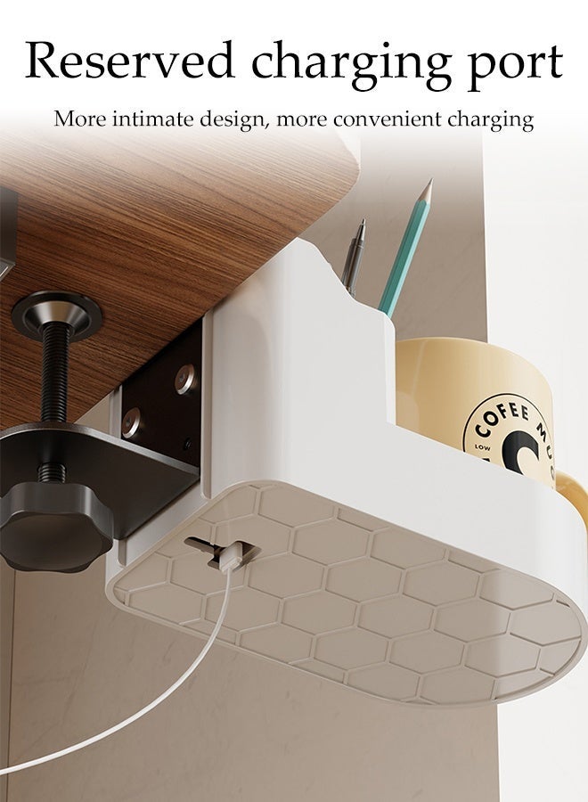 DUNISO Desk Cup Holder,Anti-Spill Cup Holder,3 Gears Adjustable,with Charging Port Hole, Easy to Install, Sturdy and Durable, Enough to Hold Mobile Phones, Stationery, and Water Bottles,for Workstations, Gaming Desk, Wheelchairs ﻿ - Image 4