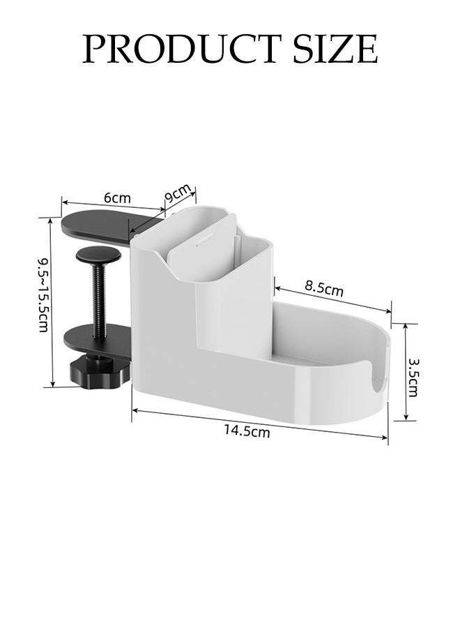 DUNISO Desk Cup Holder,Anti-Spill Cup Holder,3 Gears Adjustable,with Charging Port Hole, Easy to Install, Sturdy and Durable, Enough to Hold Mobile Phones, Stationery, and Water Bottles,for Workstations, Gaming Desk, Wheelchairs ﻿ - Image 2