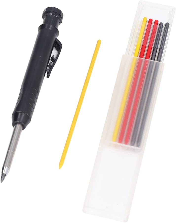 7Pcs 2.8mm Black Scribe Pencil Set with Refills for Woodworking Construction - Image 3