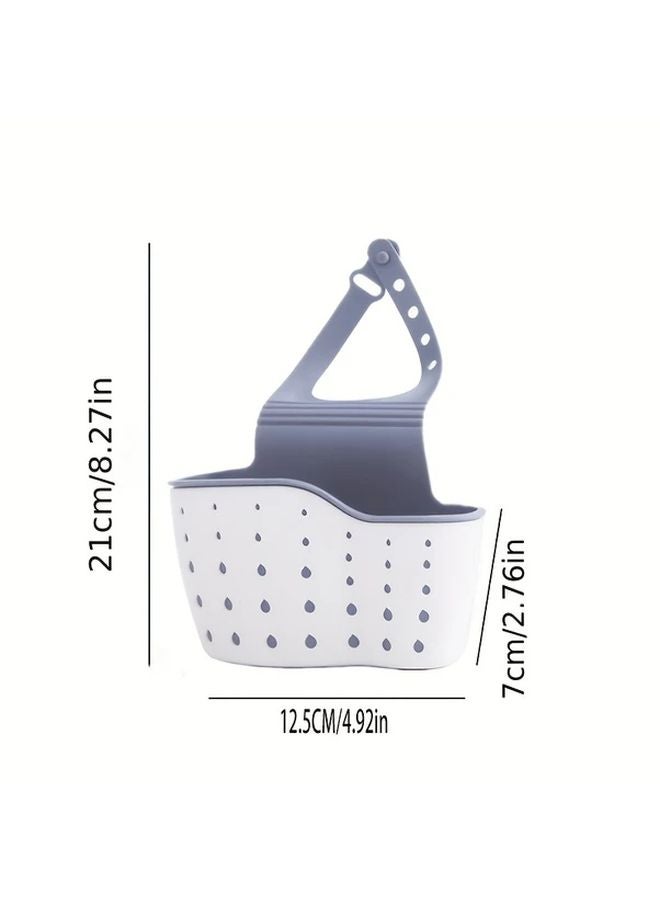 Pink Adjustable Height Silicone Hanging Basket Kitchen Organizer With Drainage System - Image 4