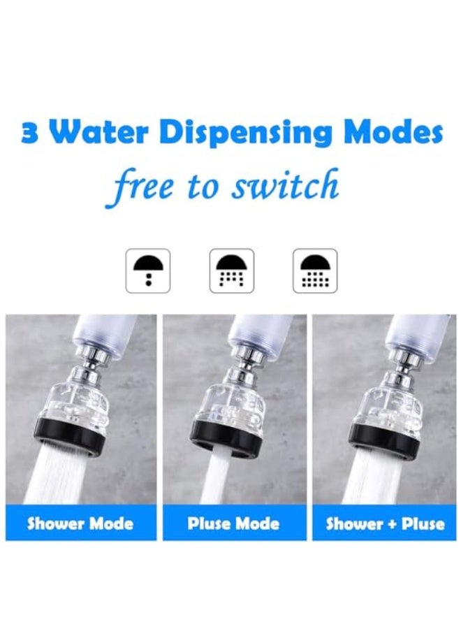 JZS Water Purification Unit - Chlorine Reduction,Faucet Water Filter,360 Rotating Design, Adjustable 3 Modes, Convenient Replacement Packages,Transparent,with 10 Replacement Filter Elements - Image 3