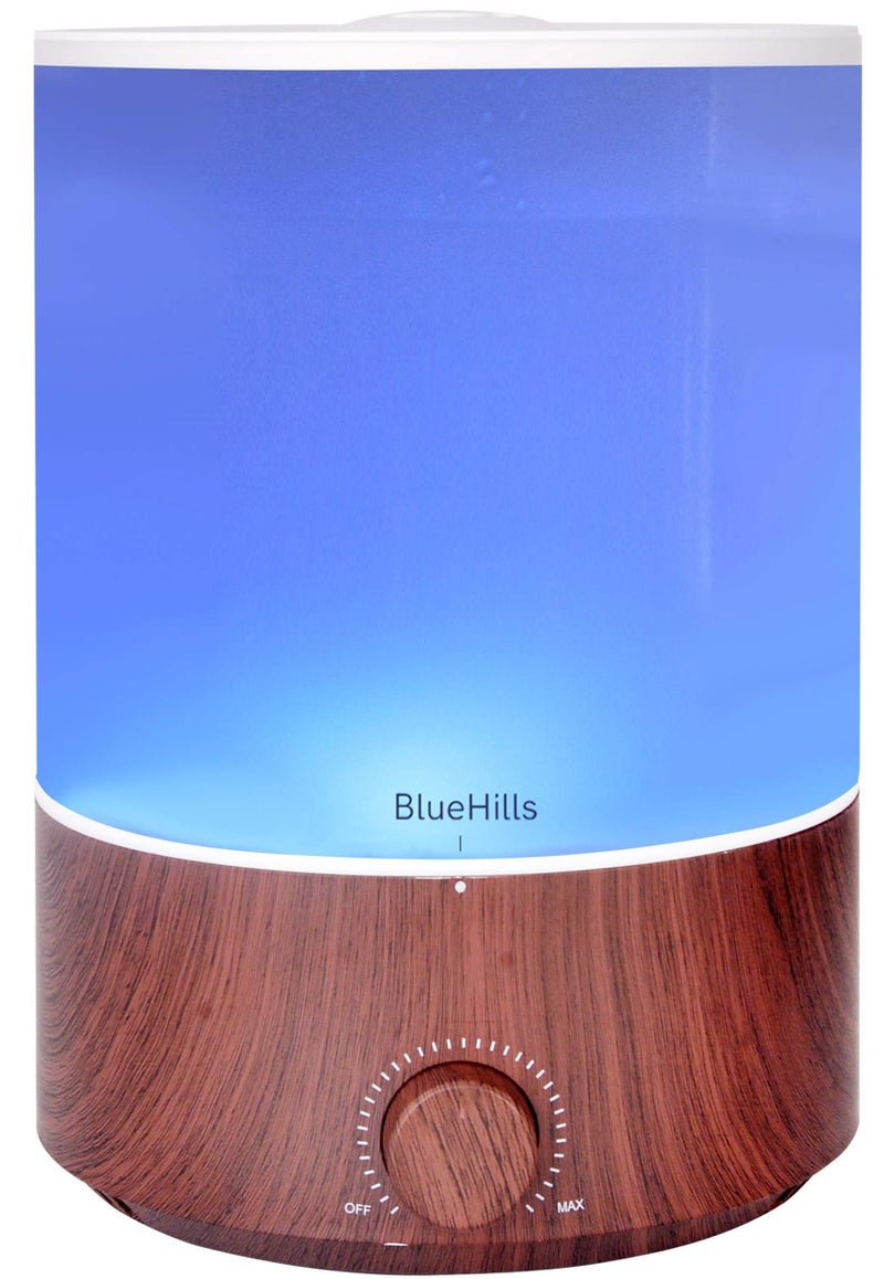 BlueHills معطر زيوت أساسية بلو هيلز بريميوم 4000 مل XL 4 لتر 70 ساعة تشغيل مرطب أروما 1 جالون سعة كبيرة إخراج رذاذ عالي لغرفة كبيرة جداً أضواء مزاجية خشب داكن E402 - Image 1