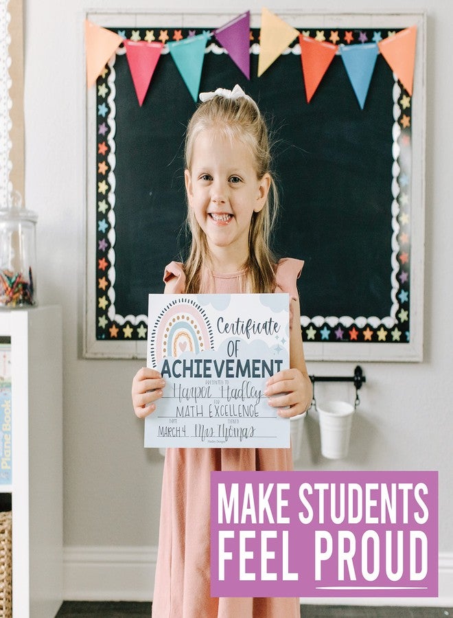 Hadley Designs Classroom Award Certificates for Students -25 Certificate of Achievement Awards, Gold Star Certificate Paper, Preschool Graduation Certificates for Kids, Kindergarten Diploma, Star Student Honor Roll - Image 3