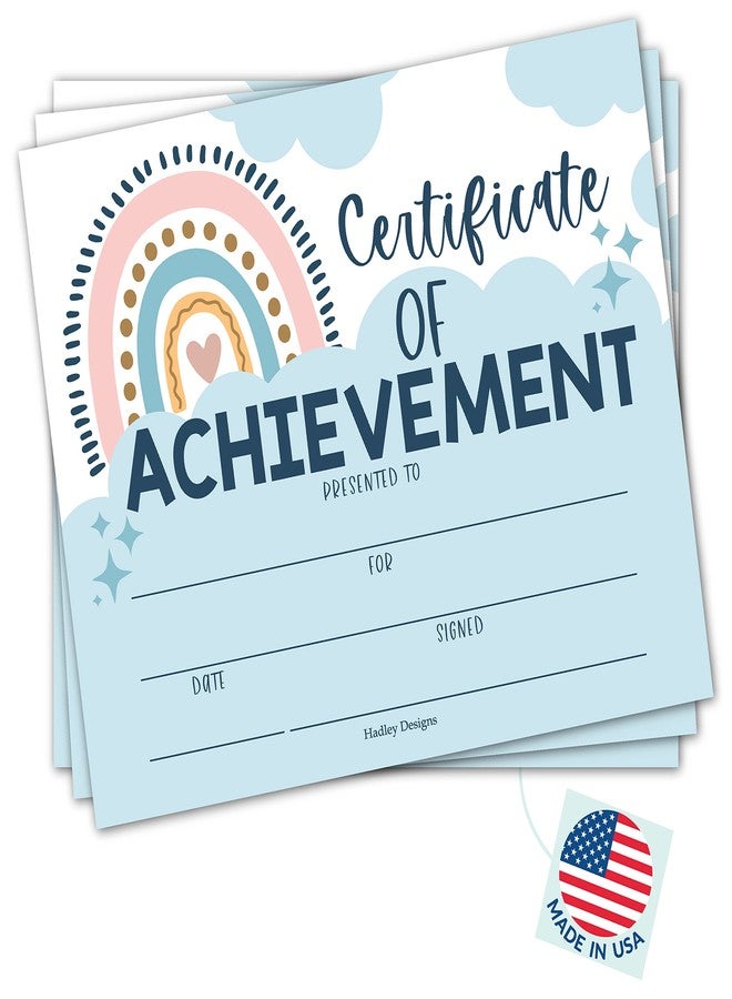 Hadley Designs Classroom Award Certificates for Students -25 Certificate of Achievement Awards, Gold Star Certificate Paper, Preschool Graduation Certificates for Kids, Kindergarten Diploma, Star Student Honor Roll - Image 1