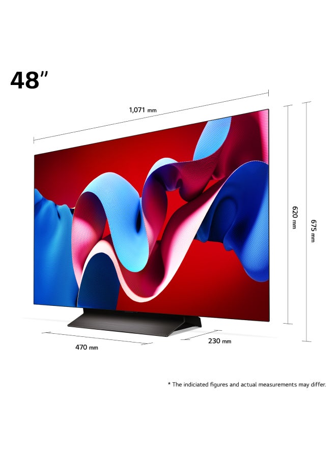 LG 48-Inch OLED evo C4 4K Smart TV With AI ThinQ, Dolby Vision, Dolby Atmos, webOS, Alexa Built-In 2024 Model OLED48C46LA Black - Image 3