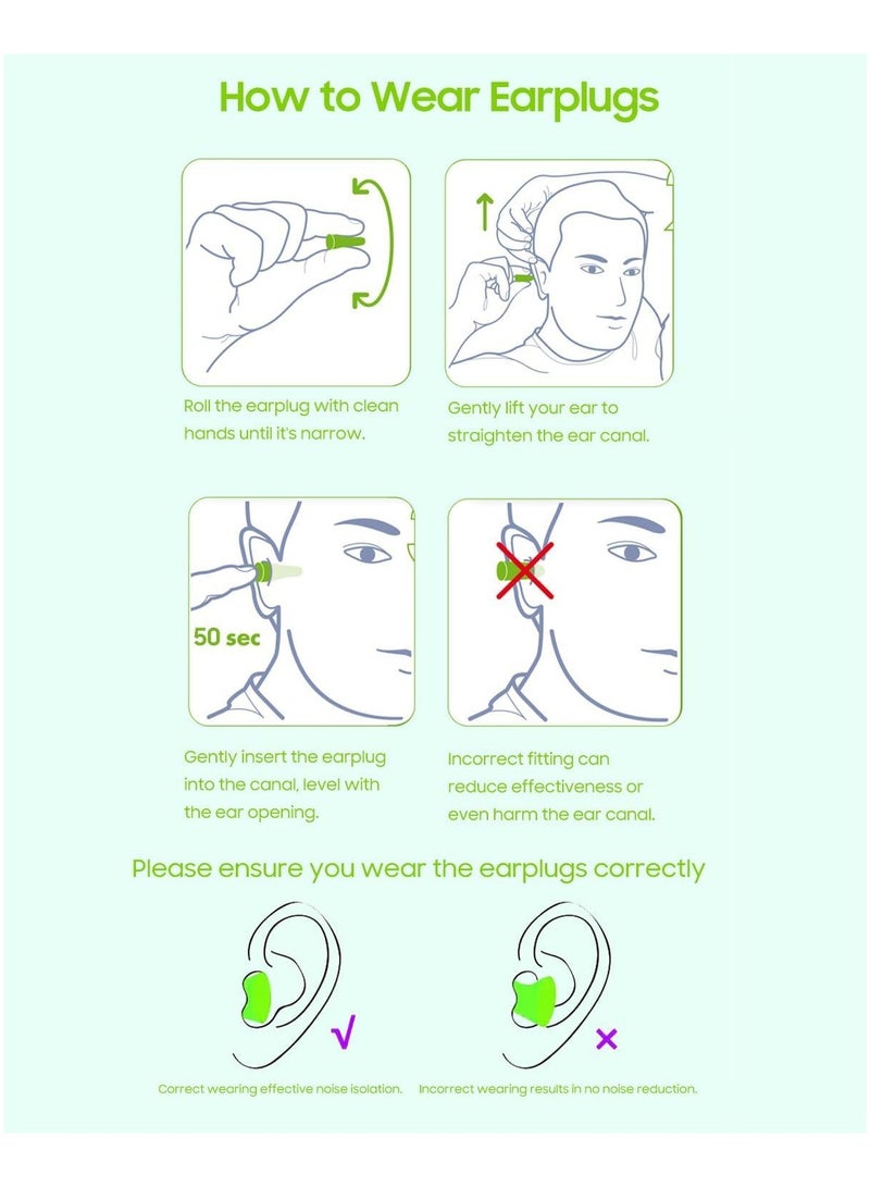 Soft Foam Ear Plugs for Sleeping Noise Cancelling Snoring, 60 Pairs 38 dB Highest SNR, Concert Study Travel Sleep Earbuds Earplugs, Bouchon Oreille Anti Bruit Pour Dormir - Image 5