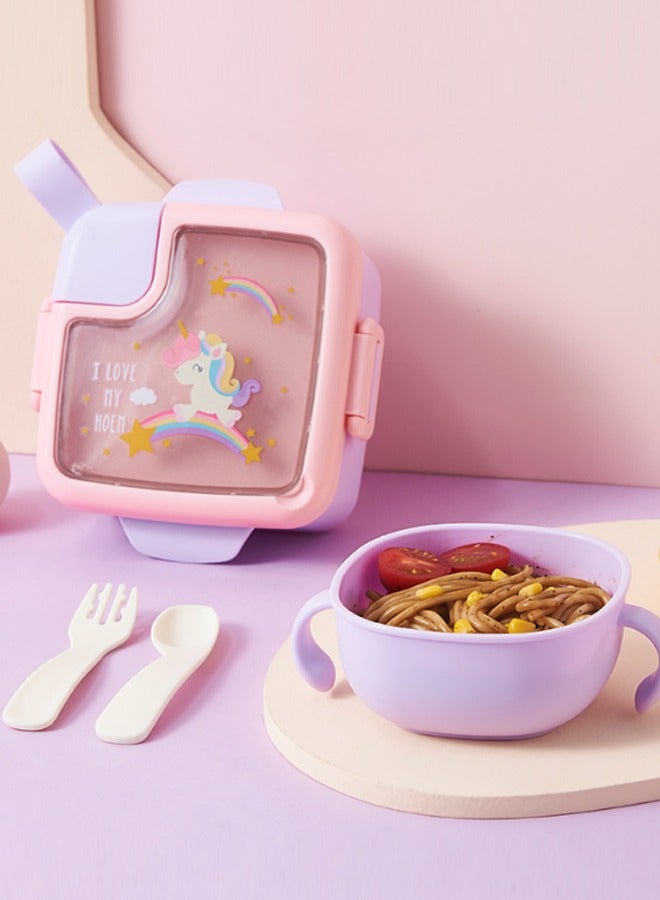 JCB CHIC Stainless Steel Kid Bento Box, Leak-Proof, 2-Compartment, Lunch Box with Portable Cutlery, Dishwasher Safe - Image 5