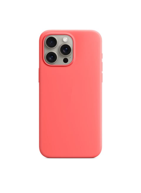 For Apple IPhone15 Liquid Silicone Phone Case 14Promax Magnetic Animation Original Official Website Protective Cover-Color:Guava Color [true Liquid + Logo]-Applicable Models:For Iphone 15pro [regular Style + Carton Packaging]