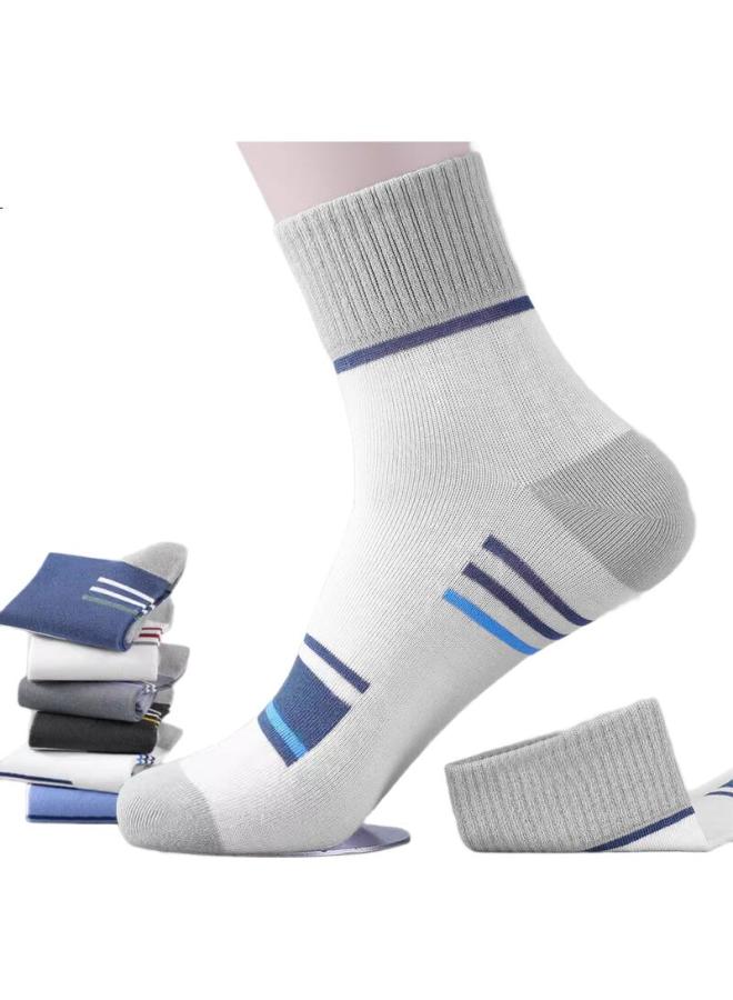Liangrenfang Socks For Men, Summer Men'S Socks, 100% Pure Cotton, Odor-Resistant, Sweat-Absorbing, Antibacterial, Wear-Resistant, 7A Grade Xinjiang Cotton Mid-Calf Socks
