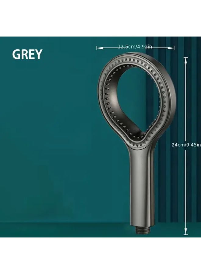 Gray High Pressure Shower Head Hollow Rainfall Handheld Spray Nozzle Bathroom Accessory - Image 1