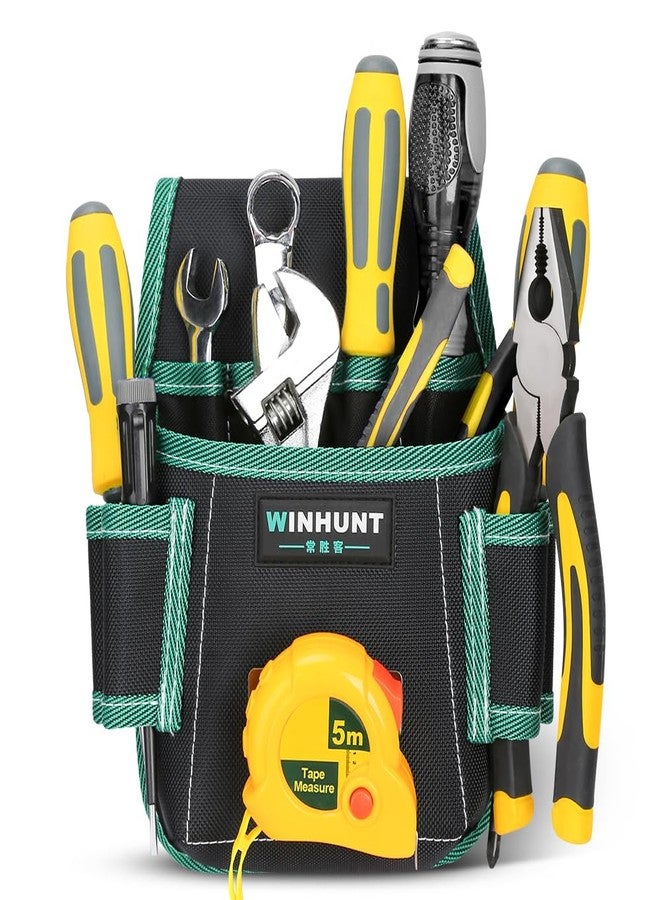 WINHUNT Tool Bag with Belt 9 Pockets Tool Belt for Craftsmen, Electricians, Gardeners, 21 x 7 x 22 cm WH143 - Image 1