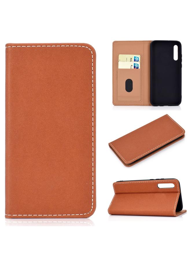 S-TOP Case For Galaxy A50 Solid Color Magnetic Horizontal Flip Leather Case with Card Slot & Holder - Image 1