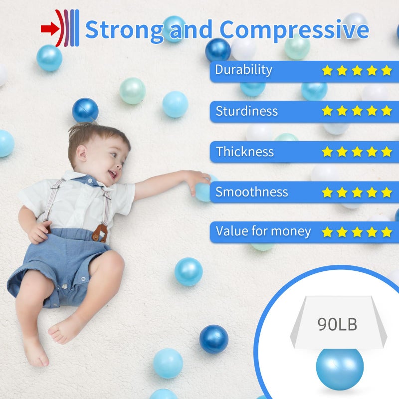 STARBOLO Ball Pit Balls for Kids- 100 Pcs Crush Proof Plastic Toy Balls for Toddler Ball Pit  Ball Pit Play Tent  Baby Pool Water Toys  Christmas Party Decoration  Photo Props - Image 4