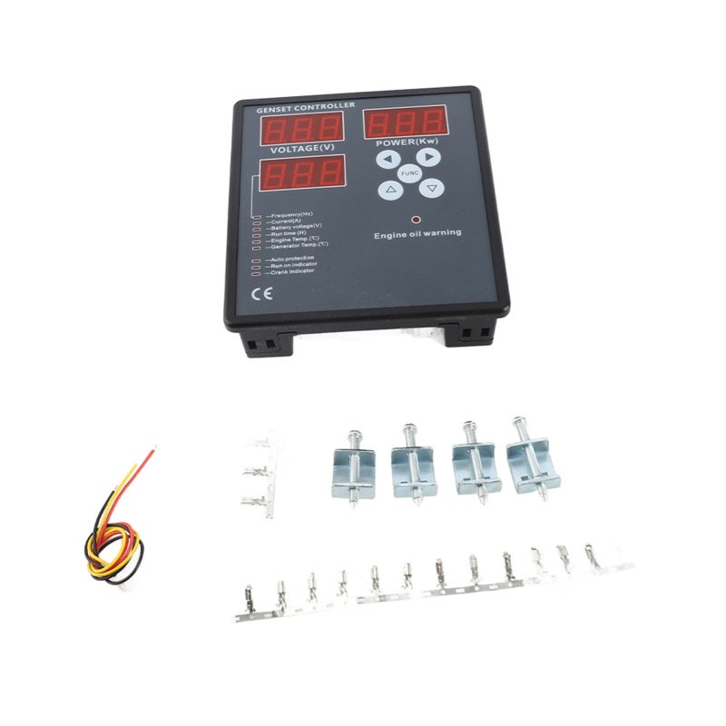 Genset Controller: 3-Screen 3-Digit 0.56-Inch LED Display, 32-Bit High-Performance Chip, Water Resistant PC Panel - TTL Communication Interface, Real-Time Monitoring, Multi-Protection Functions Diesel - Image 1