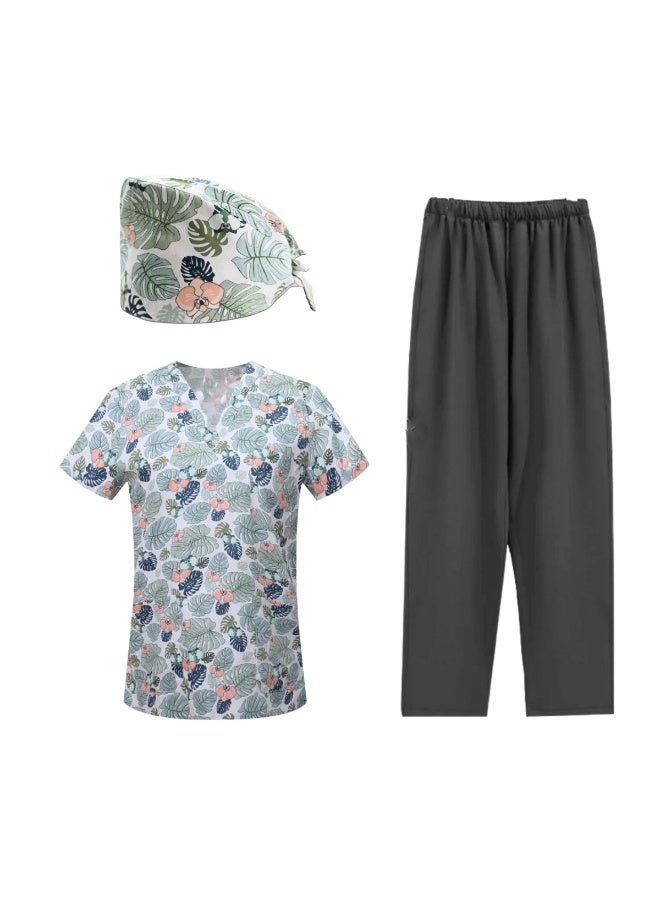 Loquat Womens Medical Scrubs Set Medical Uniform Set Green Leaf - Image 2