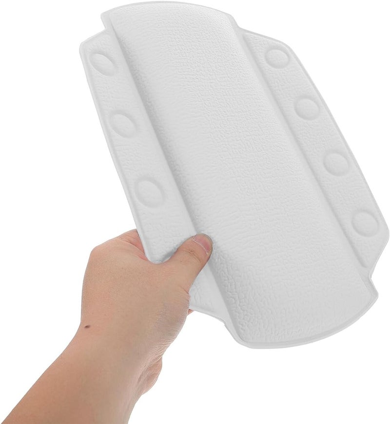GALPADA Bathtub Pillow with Suction Cups Nonslip Spa Accessory for Relaxing Soaking Comfortable Headrest Cushion for Tub Medium White Bath Neck Rest Pad - Image 3