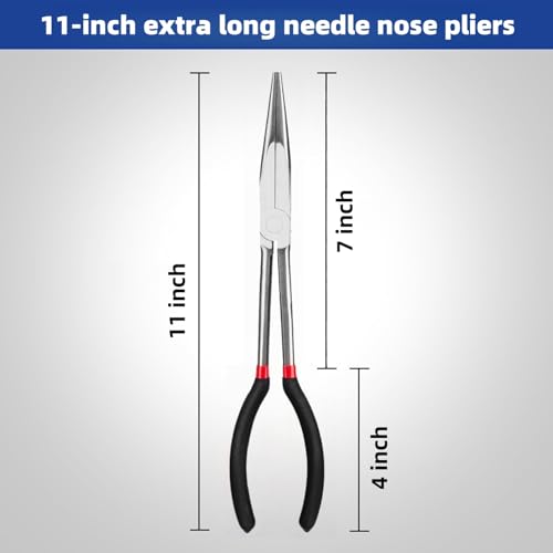 Winyxleng 11-Inch Extra Long Needle Nose Pliers, Premium Heavy Duty Long Reach Needlenose Pliers, Non-Slip Grips, Ideal for Professionals Electrical and Hobbyists Alike - Image 4