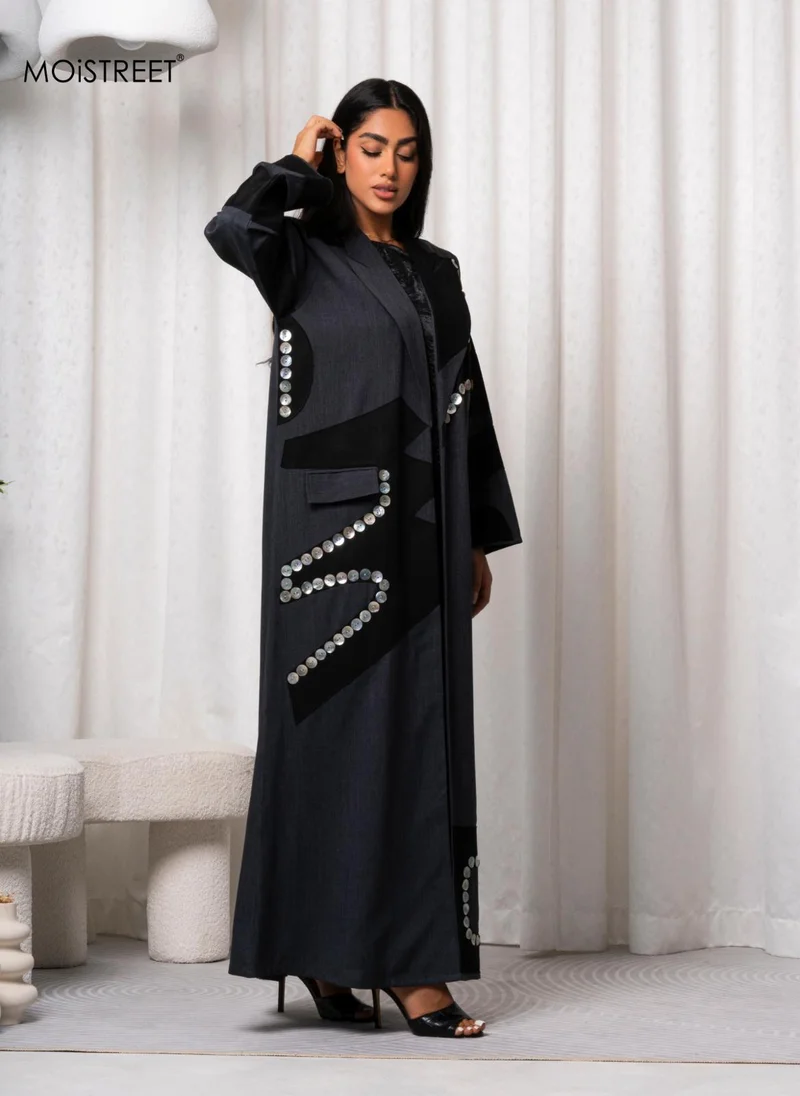 Moistreet  MOiSTREET Handmade Melange Abaya for Women | Best Price UAE