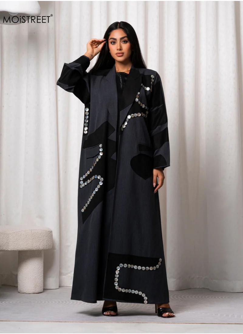 Moistreet MOiSTREET Handmade Melange Abaya