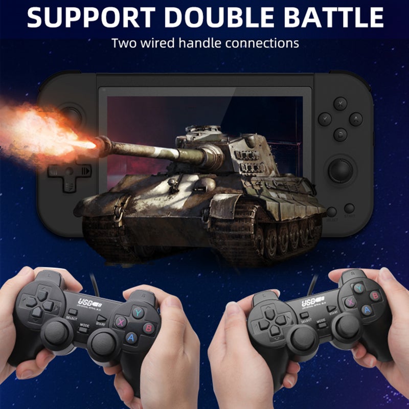 X51 Handheld Game Console Portable Game Player 5-inch IPS HD Screen Video Music Playback Support Search/Favorite 2 Gamepad Connection Game Save/Load HD Output Rechargeable 3000mAh Battery - Image 5