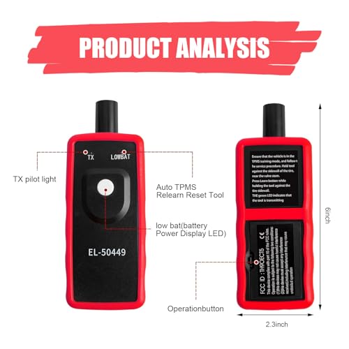 CyperFair Car TPMS Activation Tool, TPMS Reset Tool, Relearn Tool for Vehicle Tire Pressure Monitor System Sensor Activation, Universal for Most Cars, Trucks, SUVs (Black) - Image 2